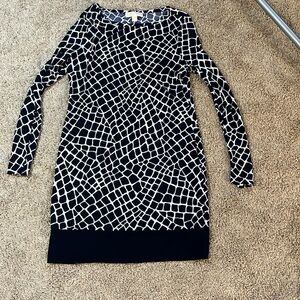 Michael Kors Blue Long Sleeve Shift Dress